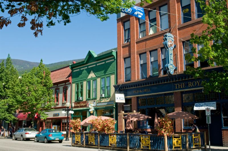 old buildings on Baker Street, Nelson BC